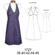 1727 - Molde de Vestido amarrado al cuello
