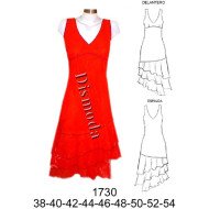 1730 - Molde de Vestido asimétrico