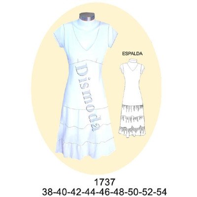 1737 - Molde de Vestido con corte 1737 - Molde de Vestido con corte