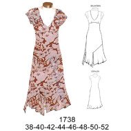 1738 - Molde de Vestido asimétrico