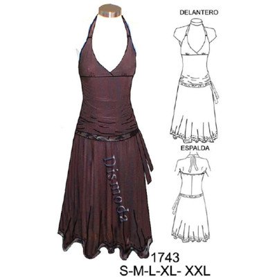 1743 - Molde de Vestido con corte 1743 - Molde de Vestido con corte