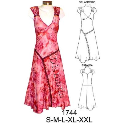 1744 - Molde de Vestido con corte 1744 - Molde de Vestido con corte