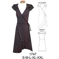1747 - Molde de Vestido cruzado con amarra