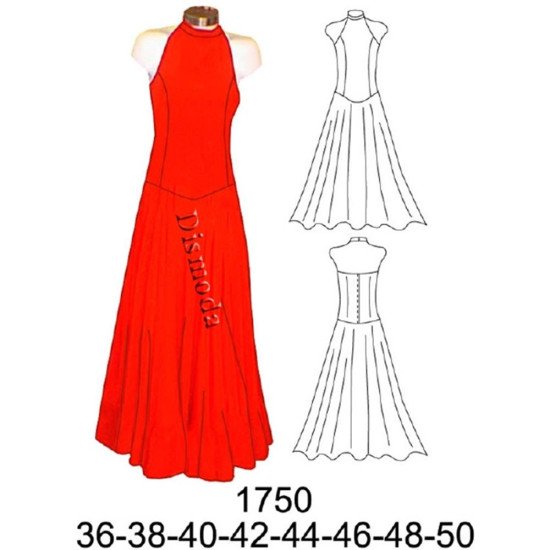 1750 - Molde de Vestido de fiesta