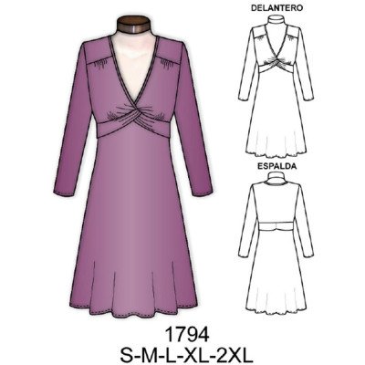 1794 - Molde de Vestido con corte 1794 - Molde de Vestido con corte