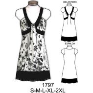 1797 - Molde de Vestido corte bajo busto