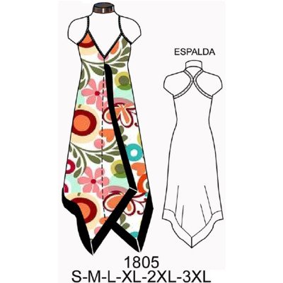 1805 - Molde de Vestido con tirantes 1805 - Molde de Vestido con tirantes