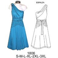 1806 - Molde de Vestido sin hombro
