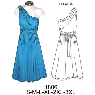 1806 - Molde de Vestido sin hombro 1806 - Molde de Vestido sin hombro