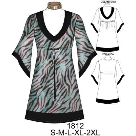 1812 - Molde de Vestido escotado con corte 1812 - Molde de Vestido escotado con corte