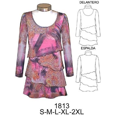 1813 - Molde de Mini vestido con capas 1813 - Molde de Mini vestido con capas