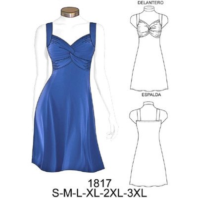 1817 - Molde de Vestido con nudo escote 1817 - Molde de Vestido con nudo escote