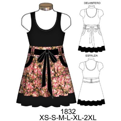 1832 - Molde de Vestido sin mangas lycra 1832 - Molde de Vestido sin mangas lycra