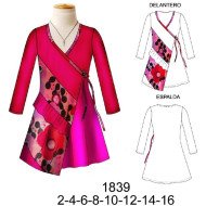 1839 - Molde de Vestido niña con capa delantera y amarra lateral