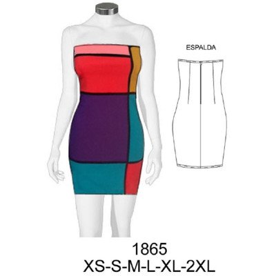 1865 - Molde de Vestido lycra straples largo 65 cms aprox 1865 - Molde de Vestido lycra straples largo 65 cms aprox