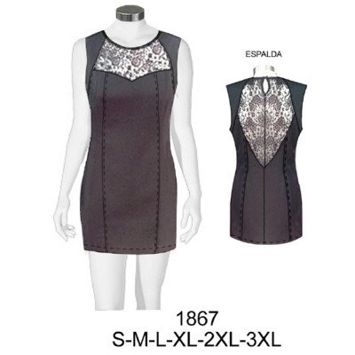 1867 - Molde de Vestido escote corazon canesú y espalda con encaje 1867 - Molde de Vestido escote corazon canesú y espalda con encaje