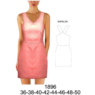 1896 - Molde de Vestido corte princesa 1896 - Molde de Vestido corte princesa