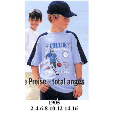 1905 - Molde de Polera manga corta raglán con cuello redondo y detalle de tira en los hombros