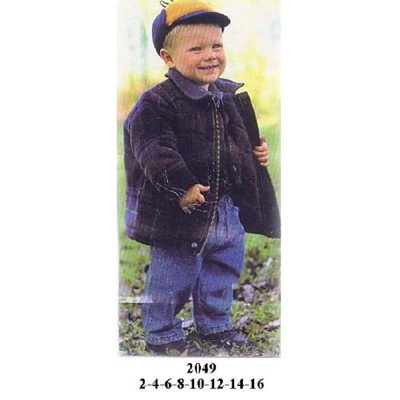 2049 - Molde de Chaqueta a cuadros con cuello camisero, mangas largas con tapeta de botones, bolsillos delanteros tipo parche y forro interior 2049 - Molde de Chaqueta a cuadros con cuello camisero, mangas largas con tapeta de botones, bolsillos delanteros tipo parche y forro interior