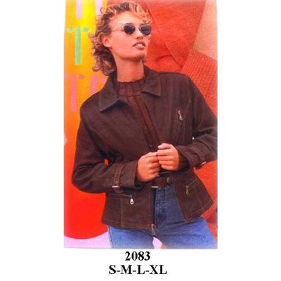 2083 - Molde de Chaqueta de cuello camisero con cierre frontal, bolsillos de cierre y manga larga