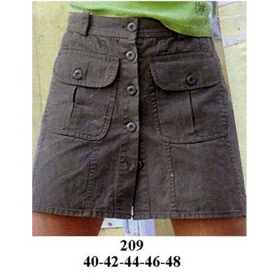 209 - Molde de Falda mini estilo militar 209 - Molde de Falda mini estilo militar