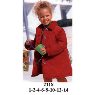 2118 - Molde de Abrigo niña con cuello camisero, con forro interior