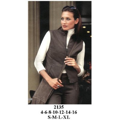 2135 - Molde de Chaleco corte princesa cuello mao