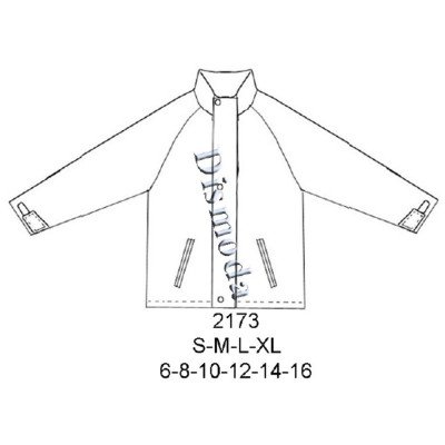 2173 - Molde de Parka manga raglan 2173 - Molde de Parka manga raglan