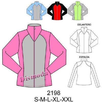 2198 - Molde de Polerón entallado con cortes en delantero