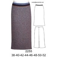 2255 - Molde de Falda larga pretina incluida con corte en delantero tablon en espalda