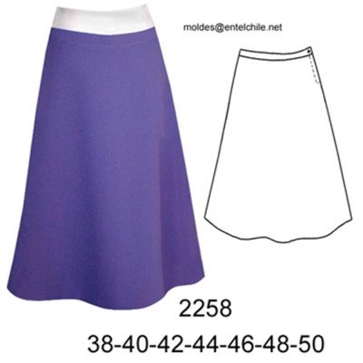 2258 - Molde de Falda retro semiplato (estilo años 60) 2258 - Molde de Falda retro semiplato (estilo años 60)