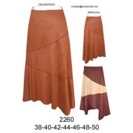 2260 - Molde de Falda asimétrica, con cortes en diagonal, cintura con elástico