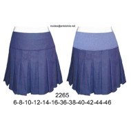 2265 - Molde de Falda a la cadera plisada con rebeca;