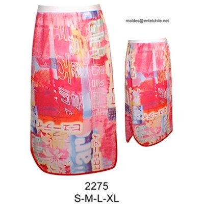2275 - Molde de Falda oriental envivada en basta 2275 - Molde de Falda oriental envivada en basta