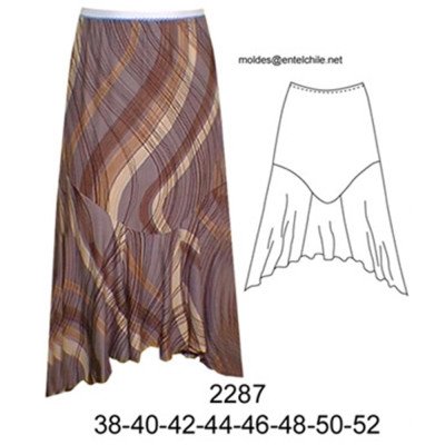 2287 - Molde de Falda dama;