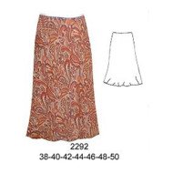 2292 - Molde de Falda cortada al sesgo con elástico en cintura ( largo 62 cm)