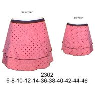 2302 - Molde de Falda a la cadera con faldón semi-evase;