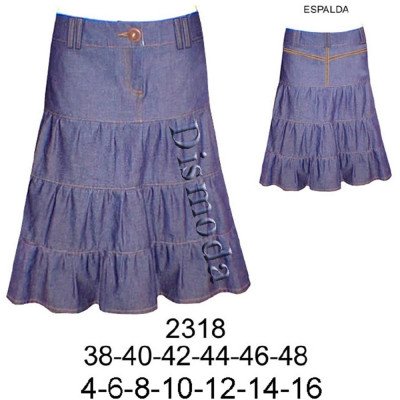 2318 - Molde de Falda con 4 piezas recogidas 2318 - Molde de Falda con 4 piezas recogidas