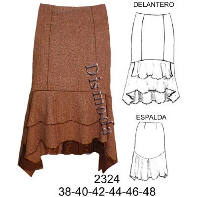 2324 - Molde de Falda con faldón doble 2324 - Molde de Falda con faldón doble