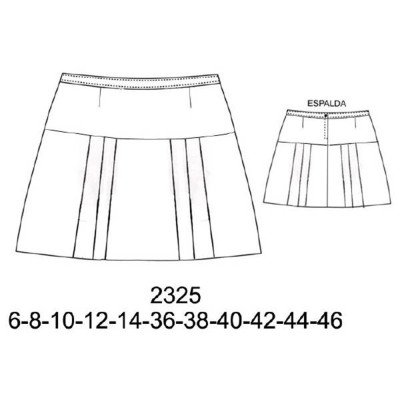 2325 - Molde de Short niña a la cadera elasticado 2325 - Molde de Short niña a la cadera elasticado