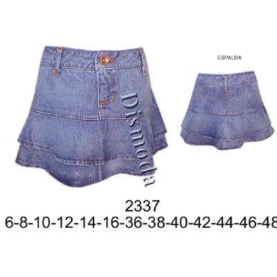 2337 - Molde de Falda a la cadera con faldones semi evase y cierre en delantero