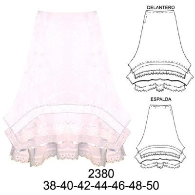 2380 - Molde de Falda con aplicación de broderie 2380 - Molde de Falda con aplicación de broderie