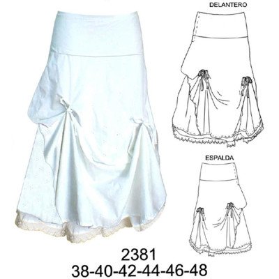 2381 - Molde de Falda con faldón anudado 2381 - Molde de Falda con faldón anudado