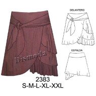 2383 - Molde de Falda cruzada con faldones recogidos