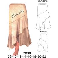 2386 - Molde de Falda con rebeca y capas