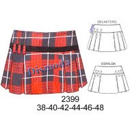 2399 - Molde de Mini con pliegues en delantero y espalda aplicación de terciopelo