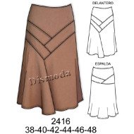 2416 - Molde de Falda con rebeca faldones al sesgo