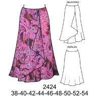 2424 - Molde de Falda cruzada cortada al sesgo asimétrico