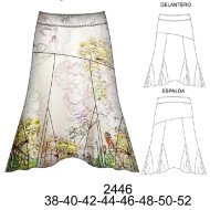 2446 - Molde de Falda con rebeca cortes asimétricos, triángulos inferiores