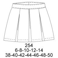 254 - Molde de Falda con 3 pliegues encontrados